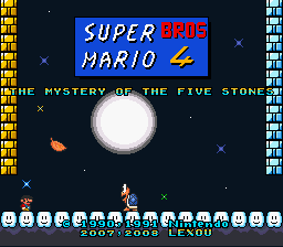 Super Mario Bros 4 - The Mystery of the Five Stones Title Screen